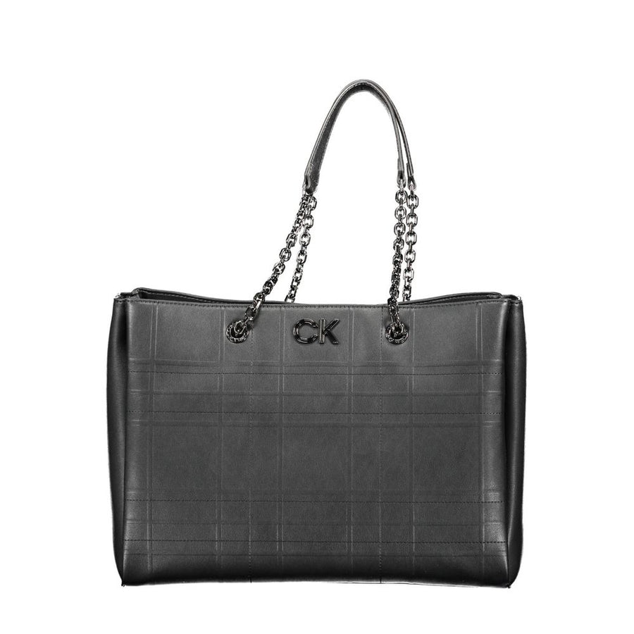 Black Polyester Women Handbag