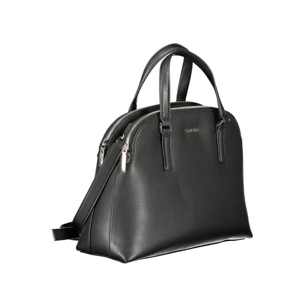 Black Polyester Women Handbag