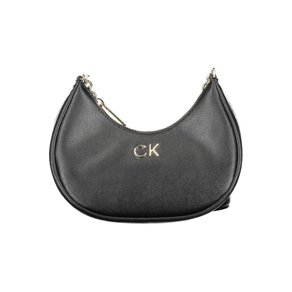 Black Polyester Women Handbag