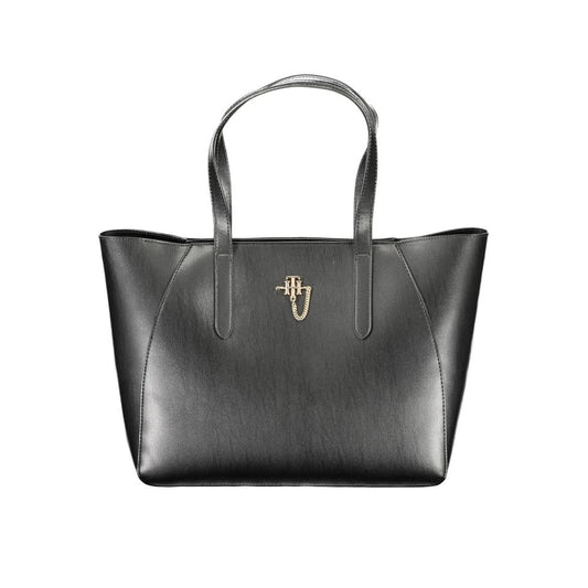 Black Polyethylene Women Handbag