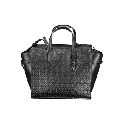 Black Polyester Women Handbag