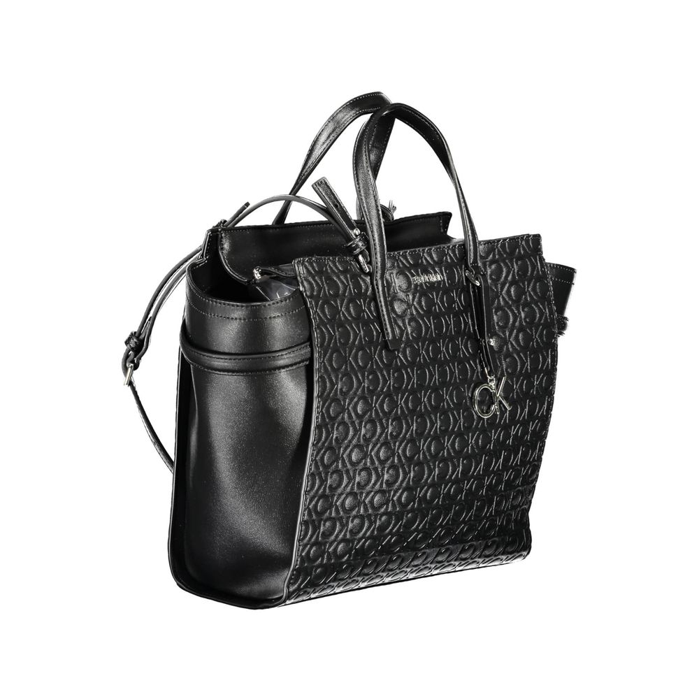 Black Polyester Women Handbag