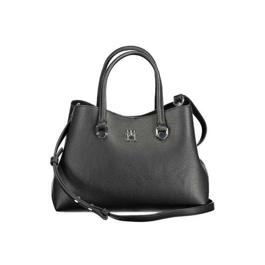 Black Polyester Women Handbag