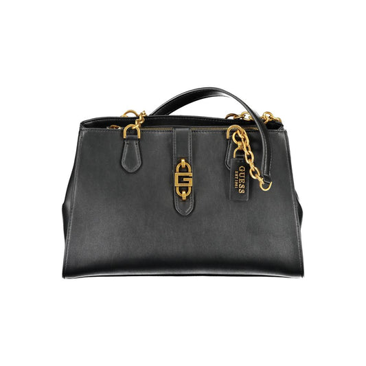 Black Polyethylene Women Handbag