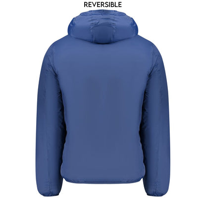 Blue Polyamide Men's Reversible Jacket