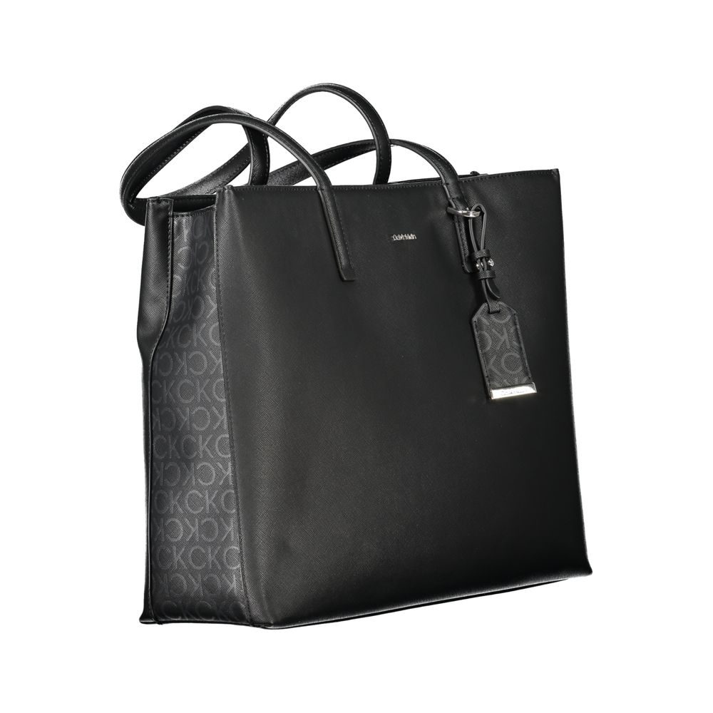 Black Polyethylene Women Handbag