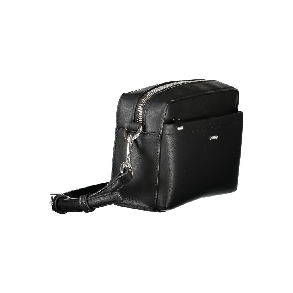 Black Polyester Women Handbag