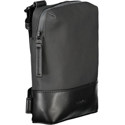 Black Polyester Men Shoulder Bag