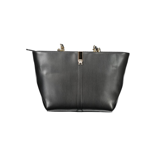 Black Polyethylene Women Handbag