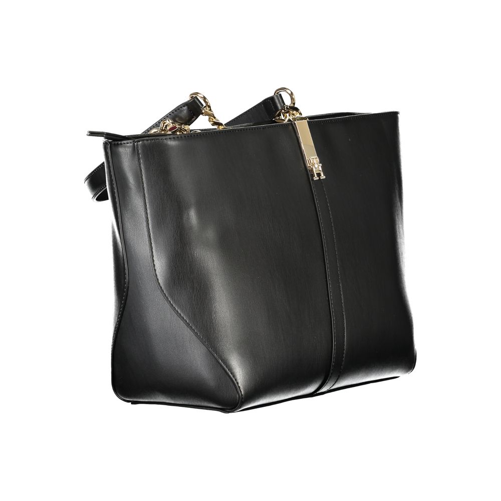 Black Polyethylene Women Handbag