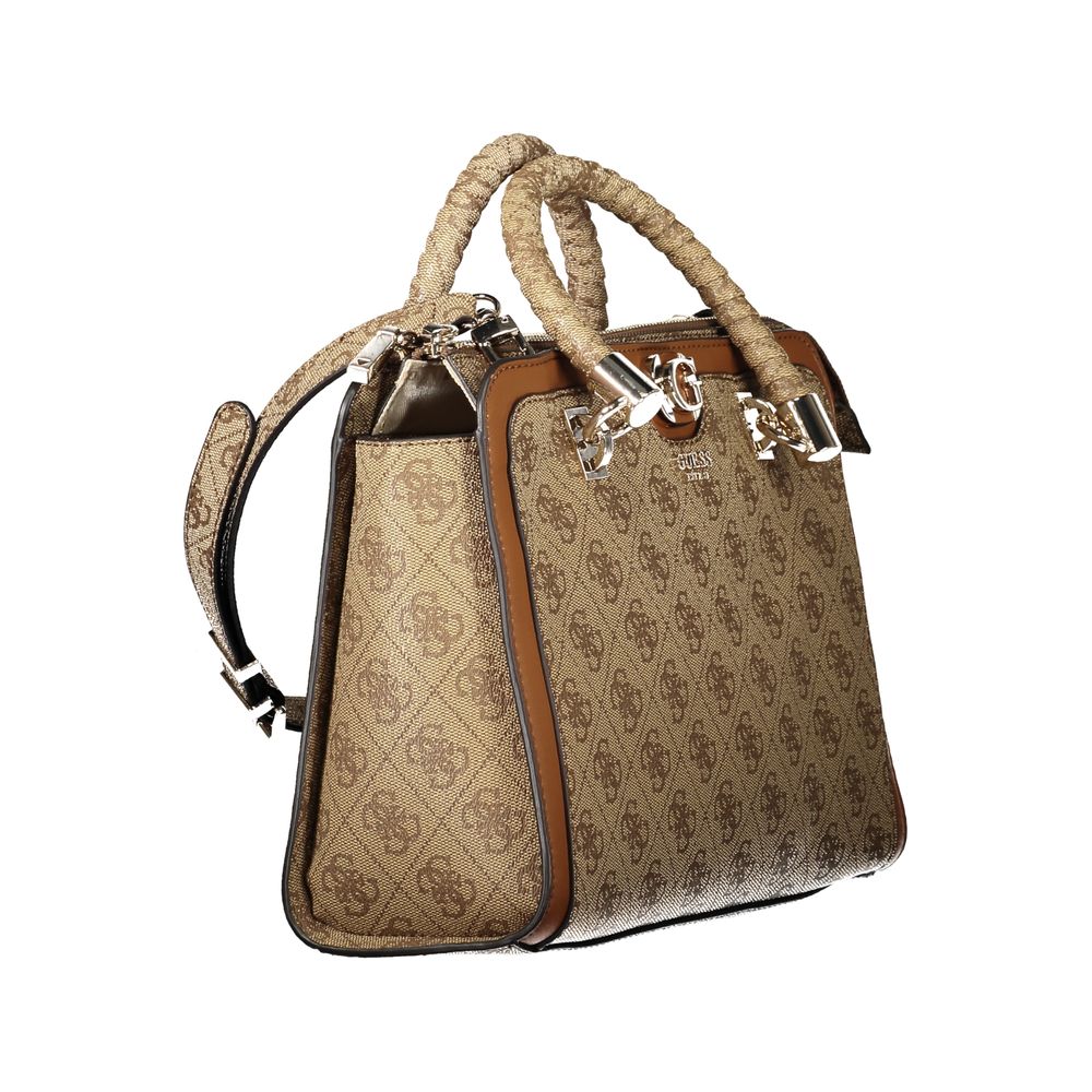 Beige Polyethylene Women Handbag