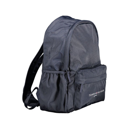 Blue Polyester Men Backpack