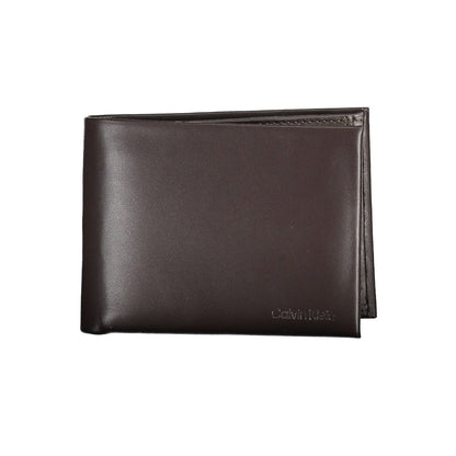 Elegant Brown Leather Dual-Compartment Wallet