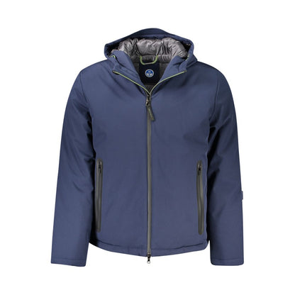 Blue Polyester Men Jacket