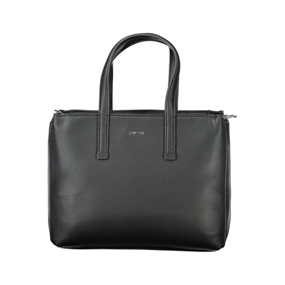 Black Polyester Women Handbag