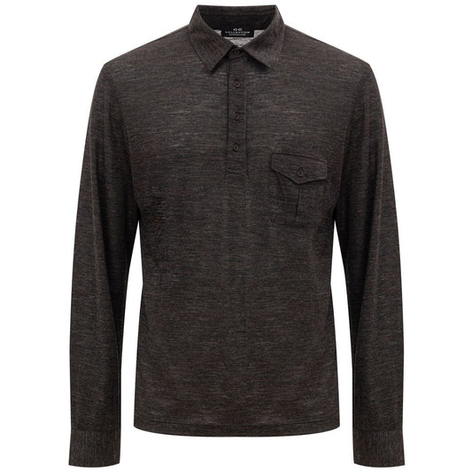 Gray Wool Polo Shirt