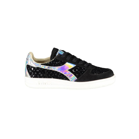 Black Leather Womens Sneaker