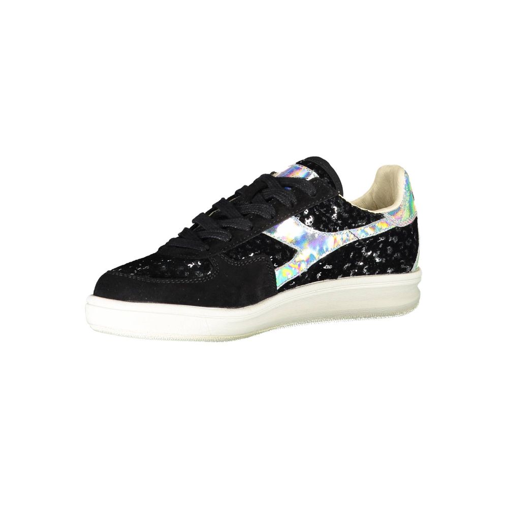 Black Leather Womens Sneaker