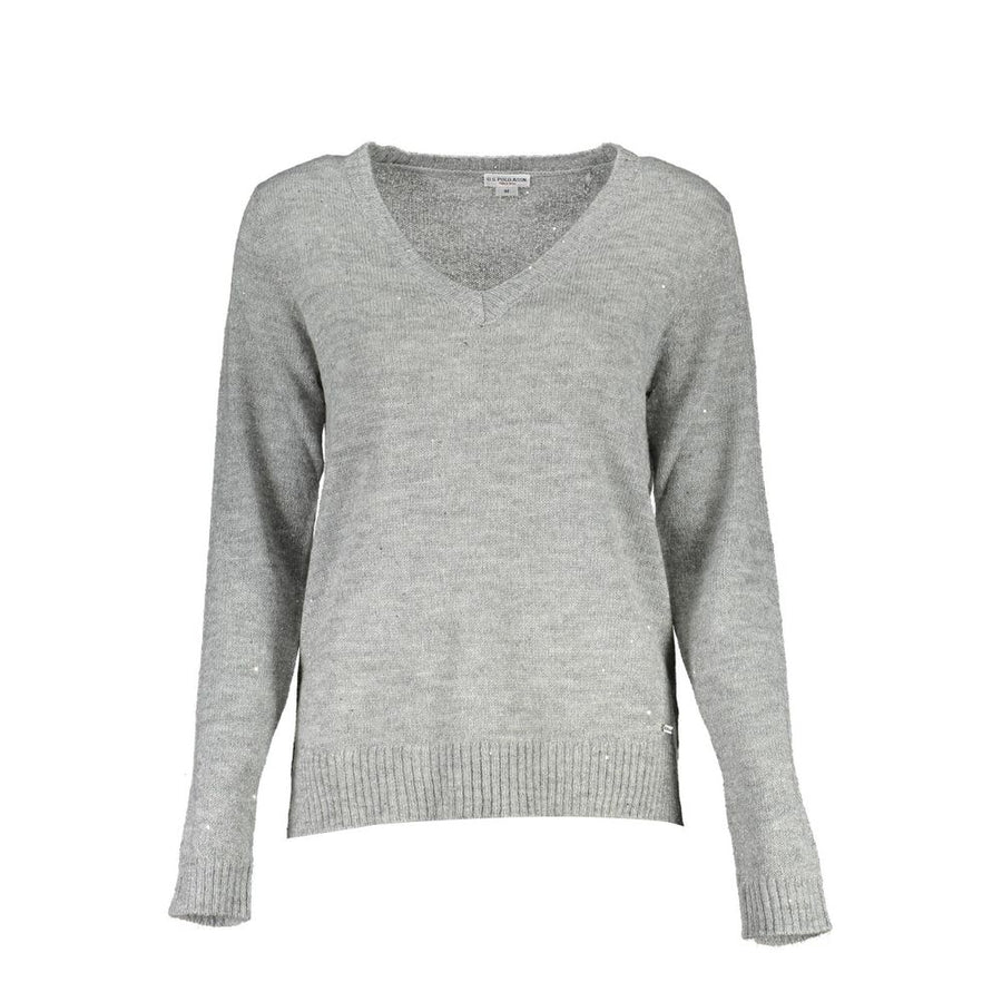 Silver Acrylic Women Sweater