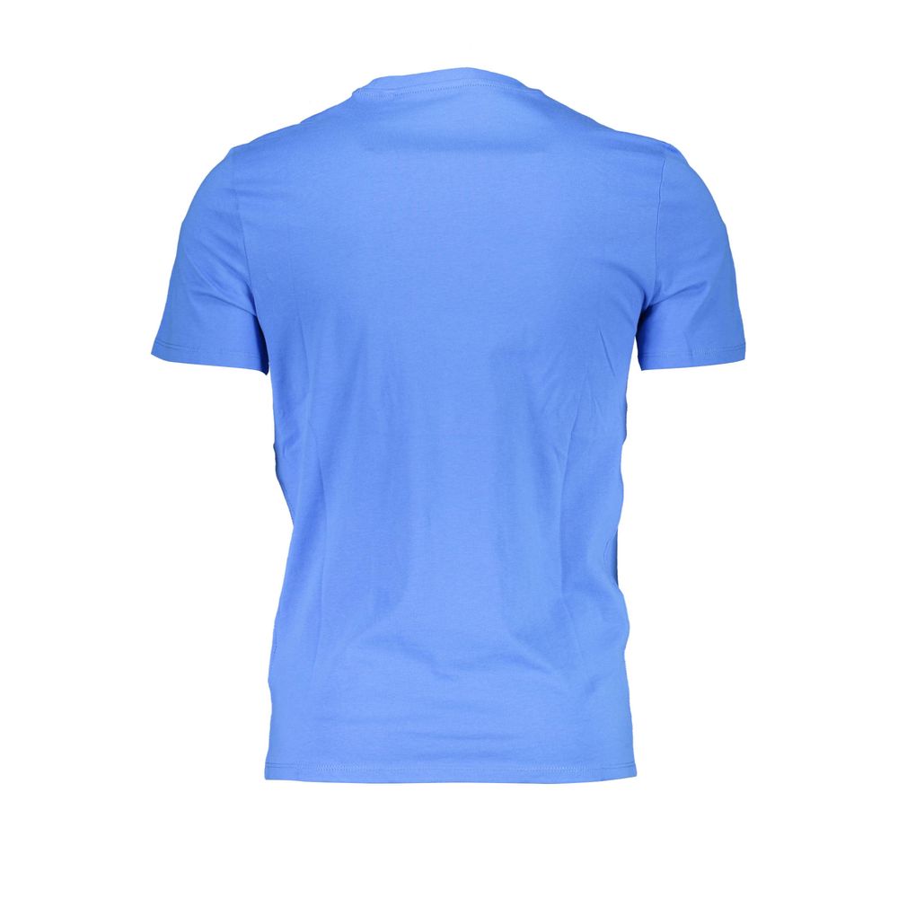 Blue Cotton Men T-Shirt