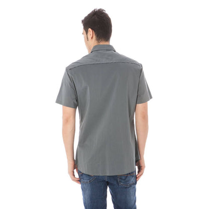 Gray Cotton Men Shirt