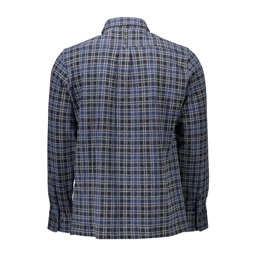 Blue Cotton Men Shirt