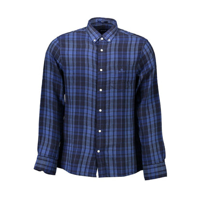 Blue Cotton Men Shirt