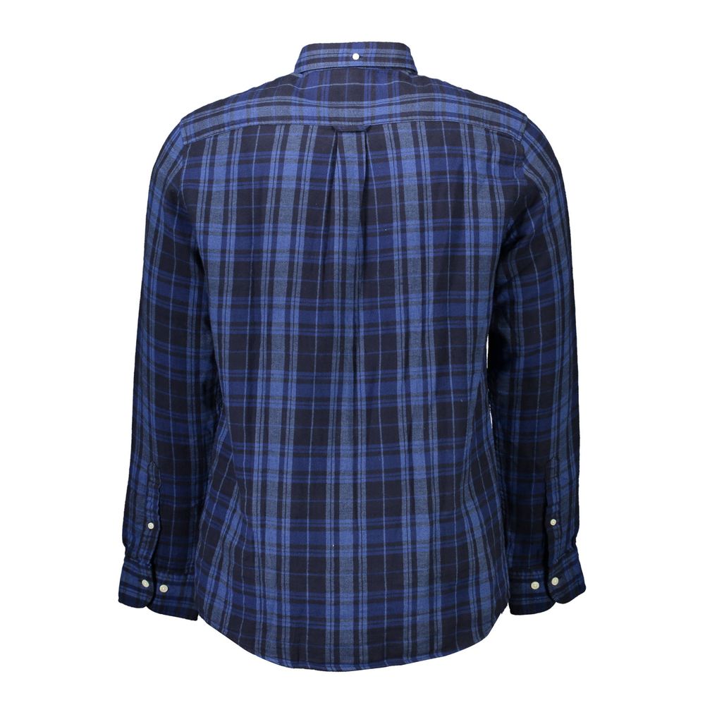 Blue Cotton Men Shirt