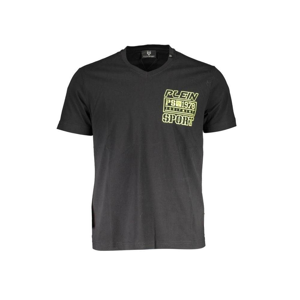 Black Cotton Men T-Shirt