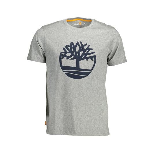 Gray Cotton Men T-Shirt