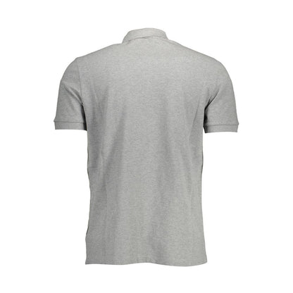 Gray Cotton Men Polo Shirt