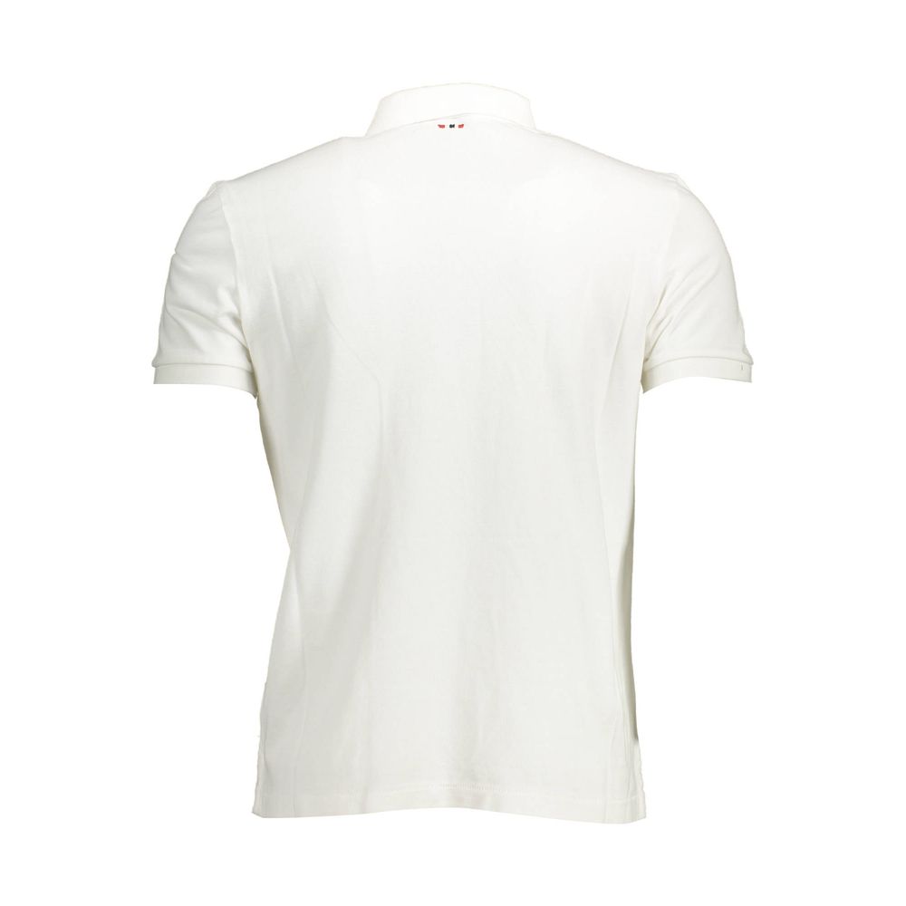 White Cotton Men Polo Shirt