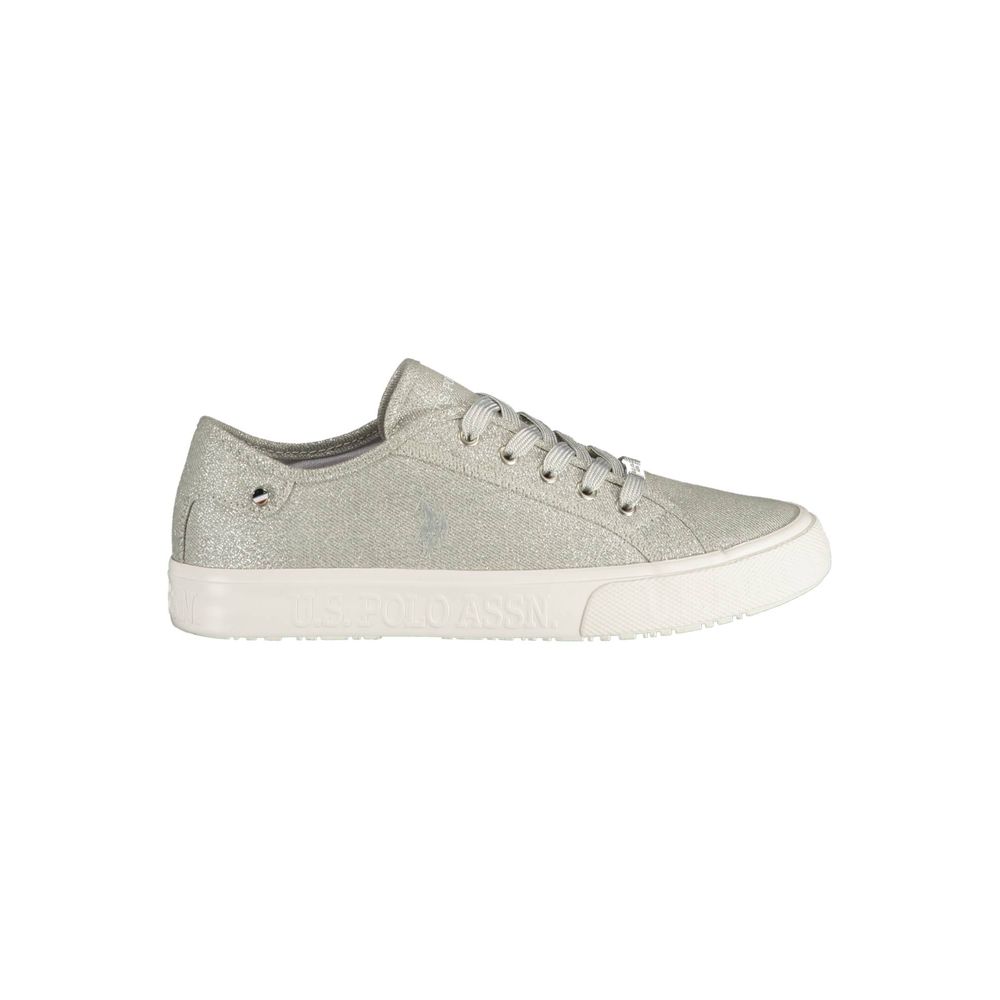 Silver Polyester Women Sneaker