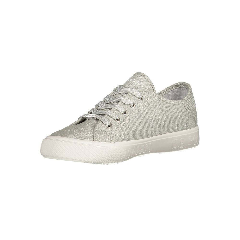 Silver Polyester Women Sneaker