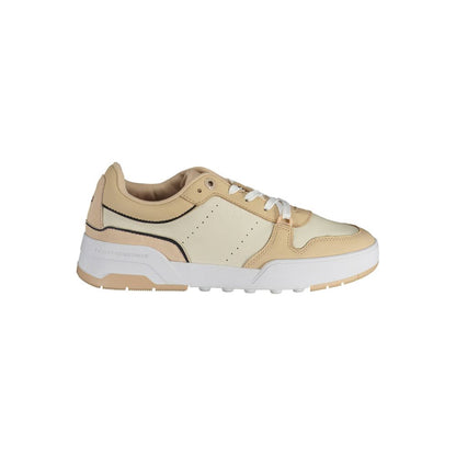 Beige Leather Women Sneaker