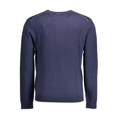 Blue Wool Men Sweater