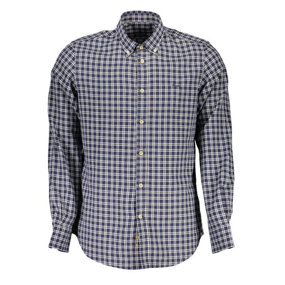 Blue Cotton Men Shirt