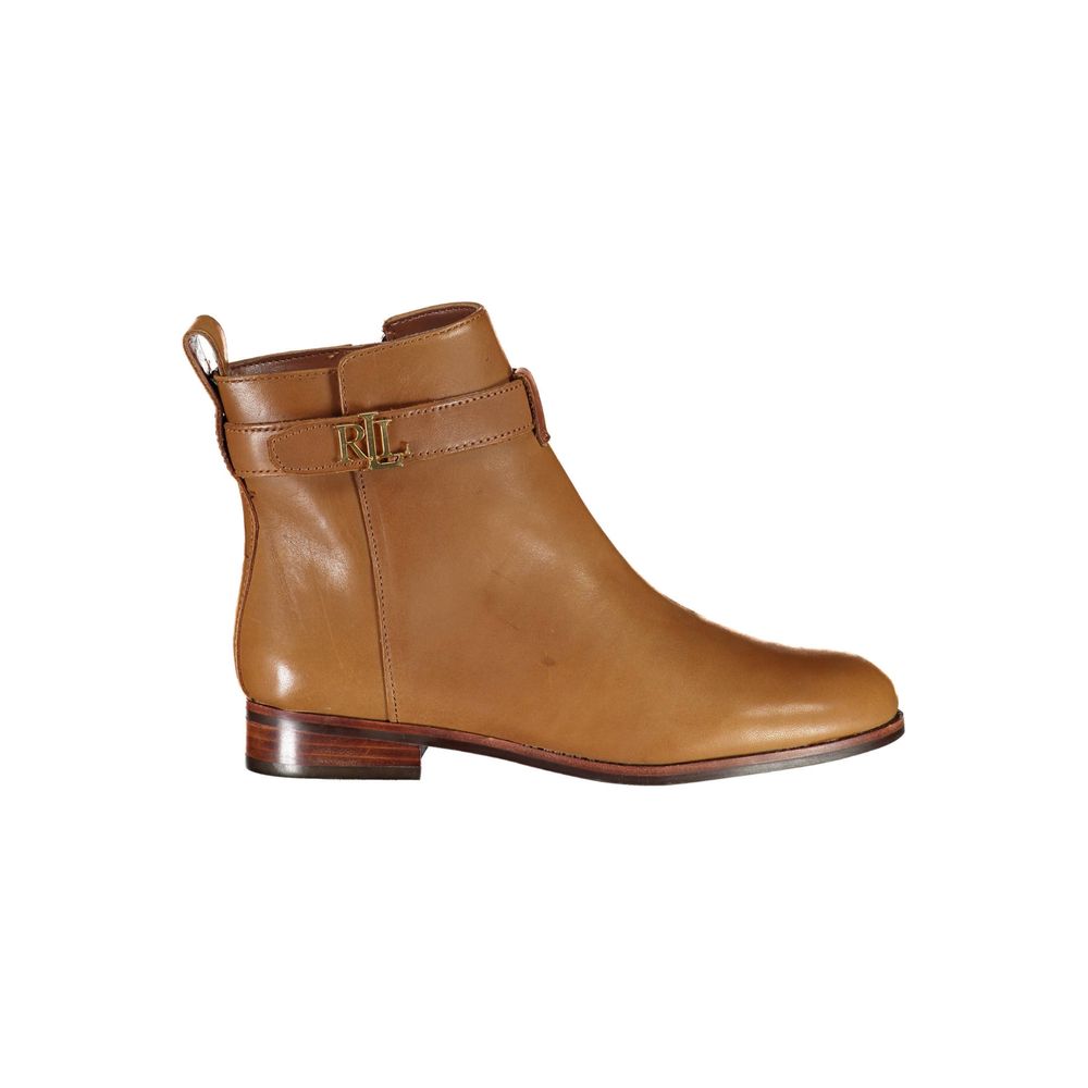 Brown Polyester Boot