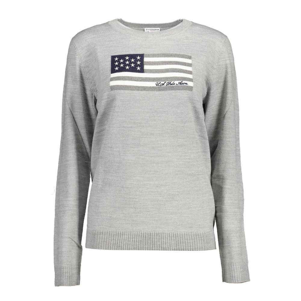 Gray Acrylic Women Sweater