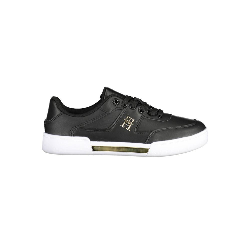 Black Leather Women Sneaker