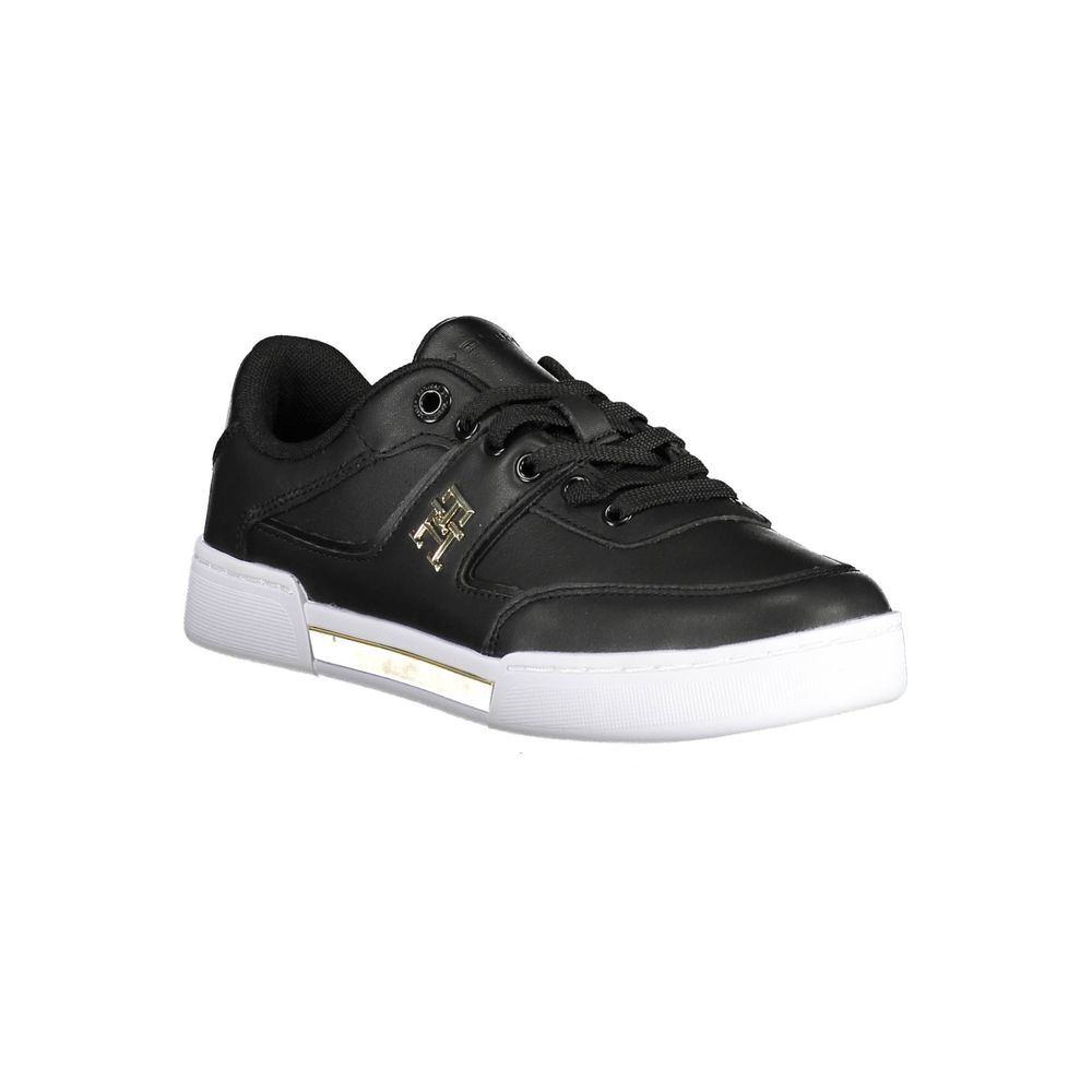 Black Leather Women Sneaker