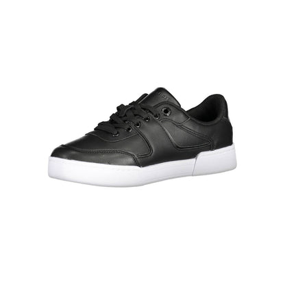 Black Leather Women Sneaker