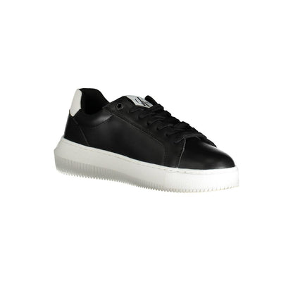 Black Leather Women Sneaker