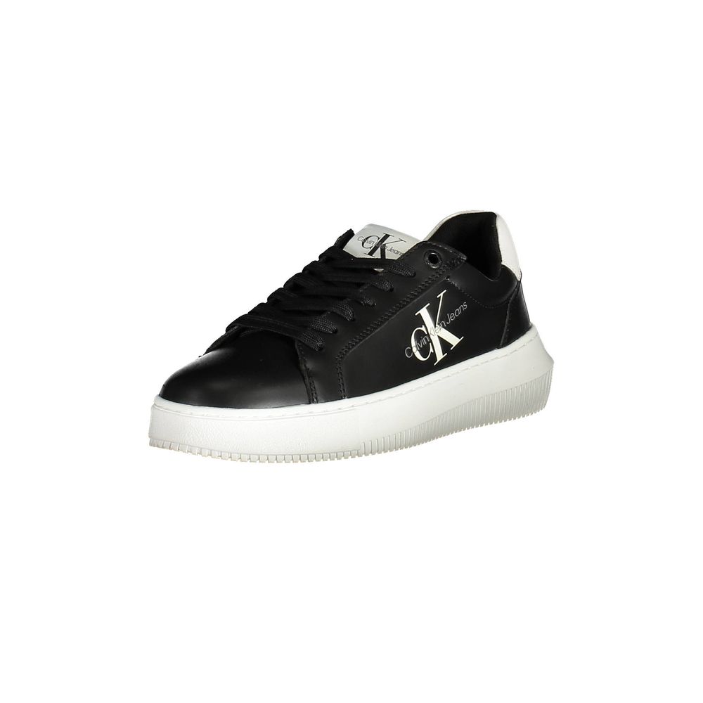 Black Leather Women Sneaker