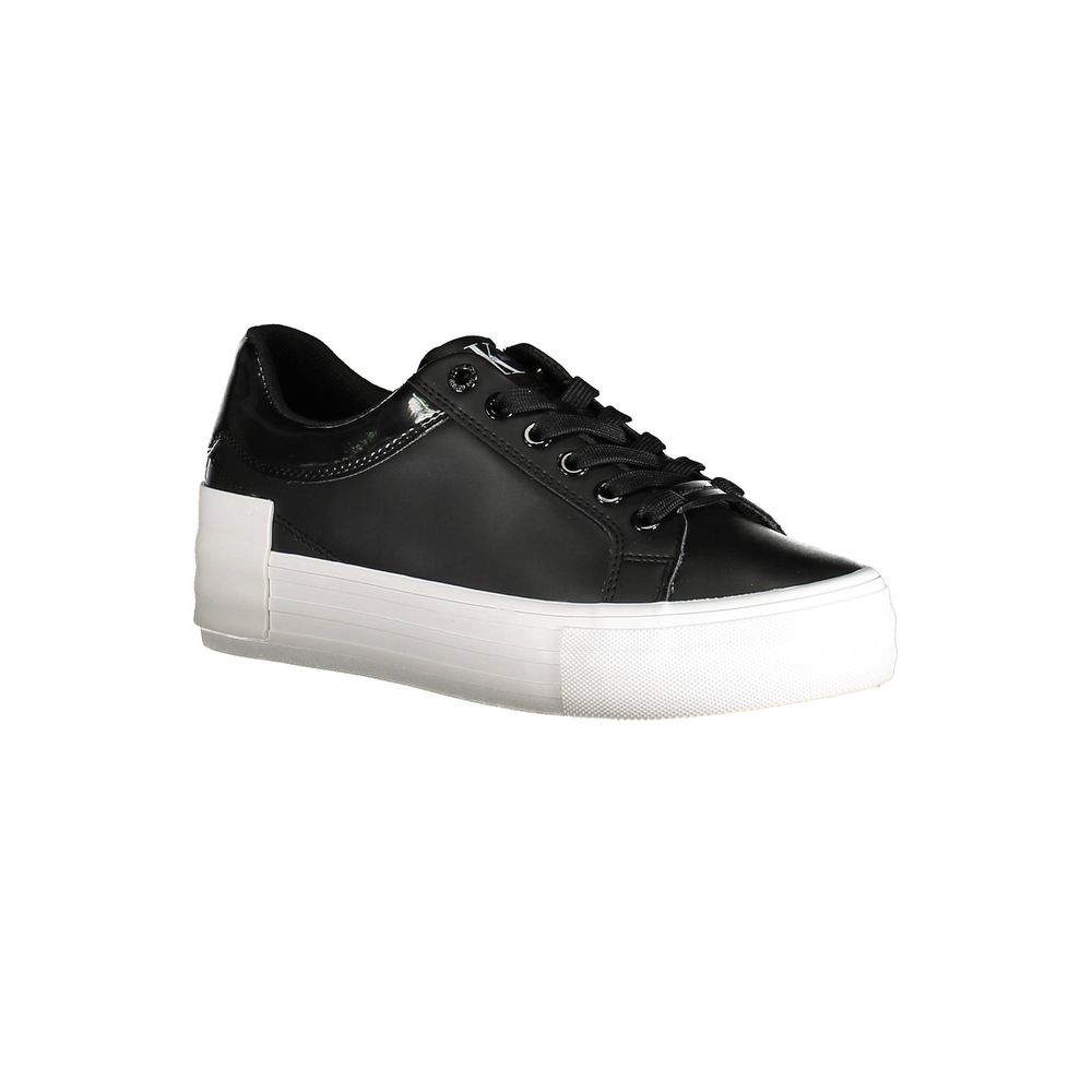 Black Leather Women Sneaker