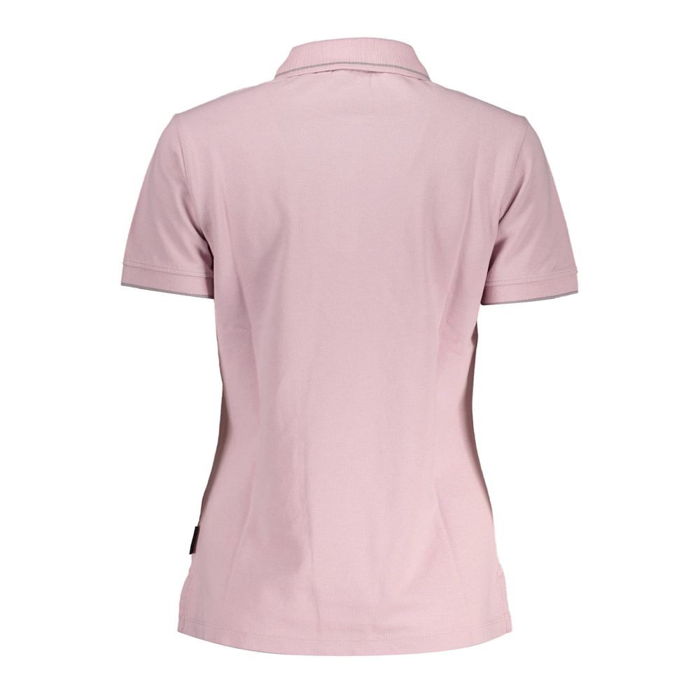 Pink Cotton Women Polo Shirt