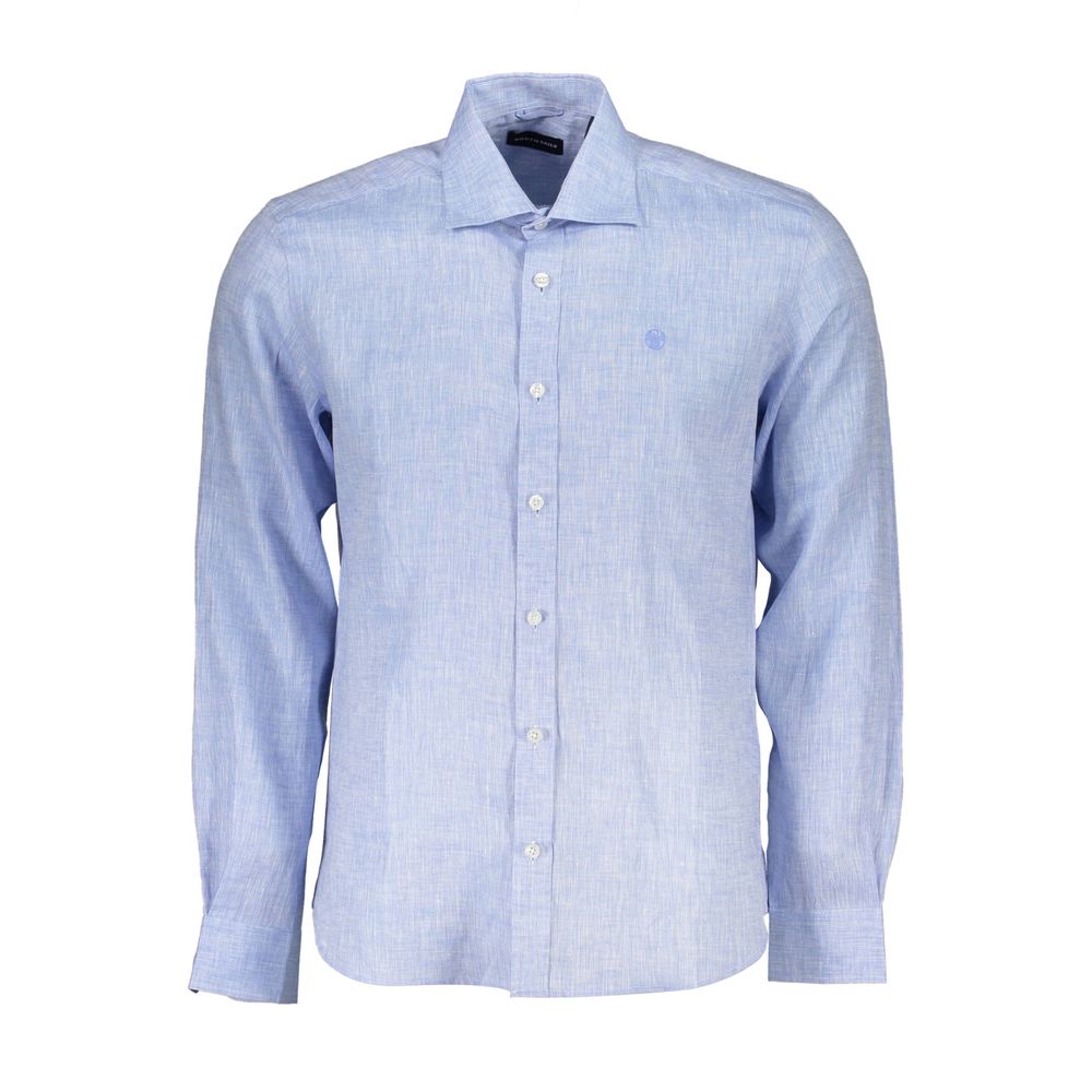 Light Blue Linen Men Shirt