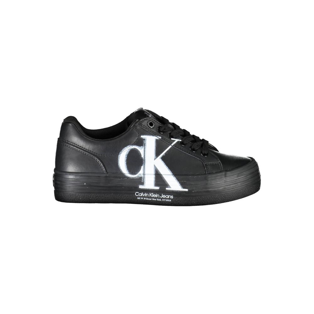 Black Leather Women Sneaker