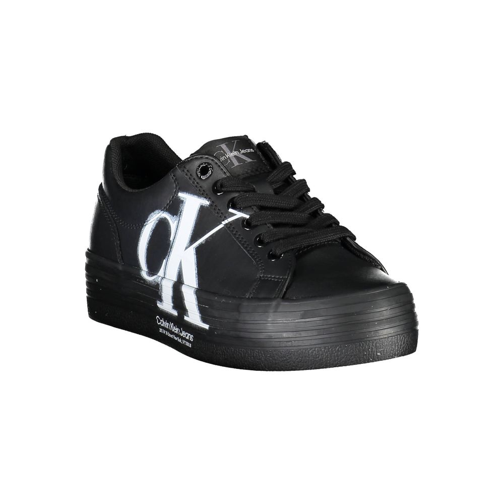 Black Leather Women Sneaker