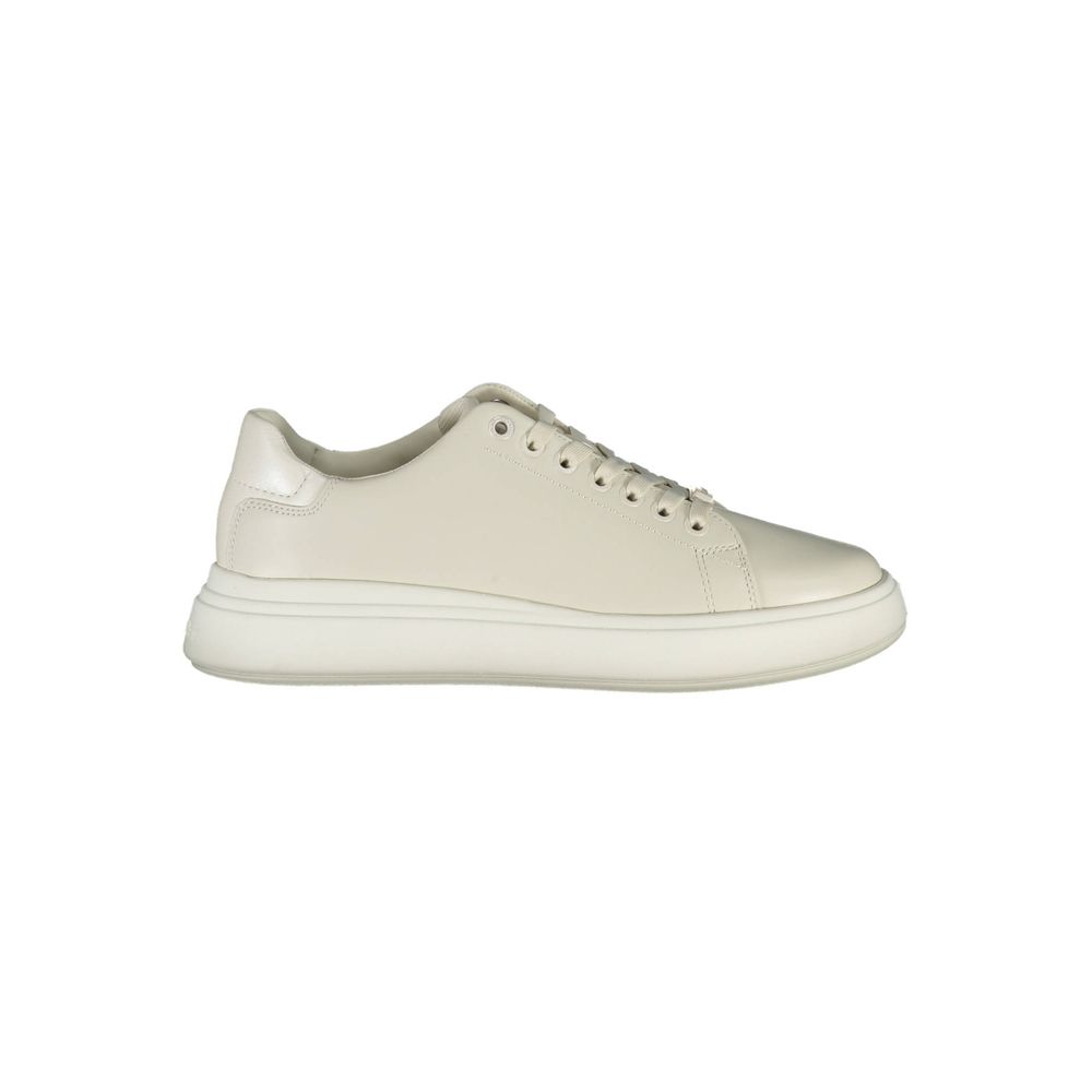 Beige Leather Women Sneaker